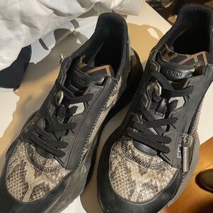 Fendi Black and Snake Print Men's Sneakers